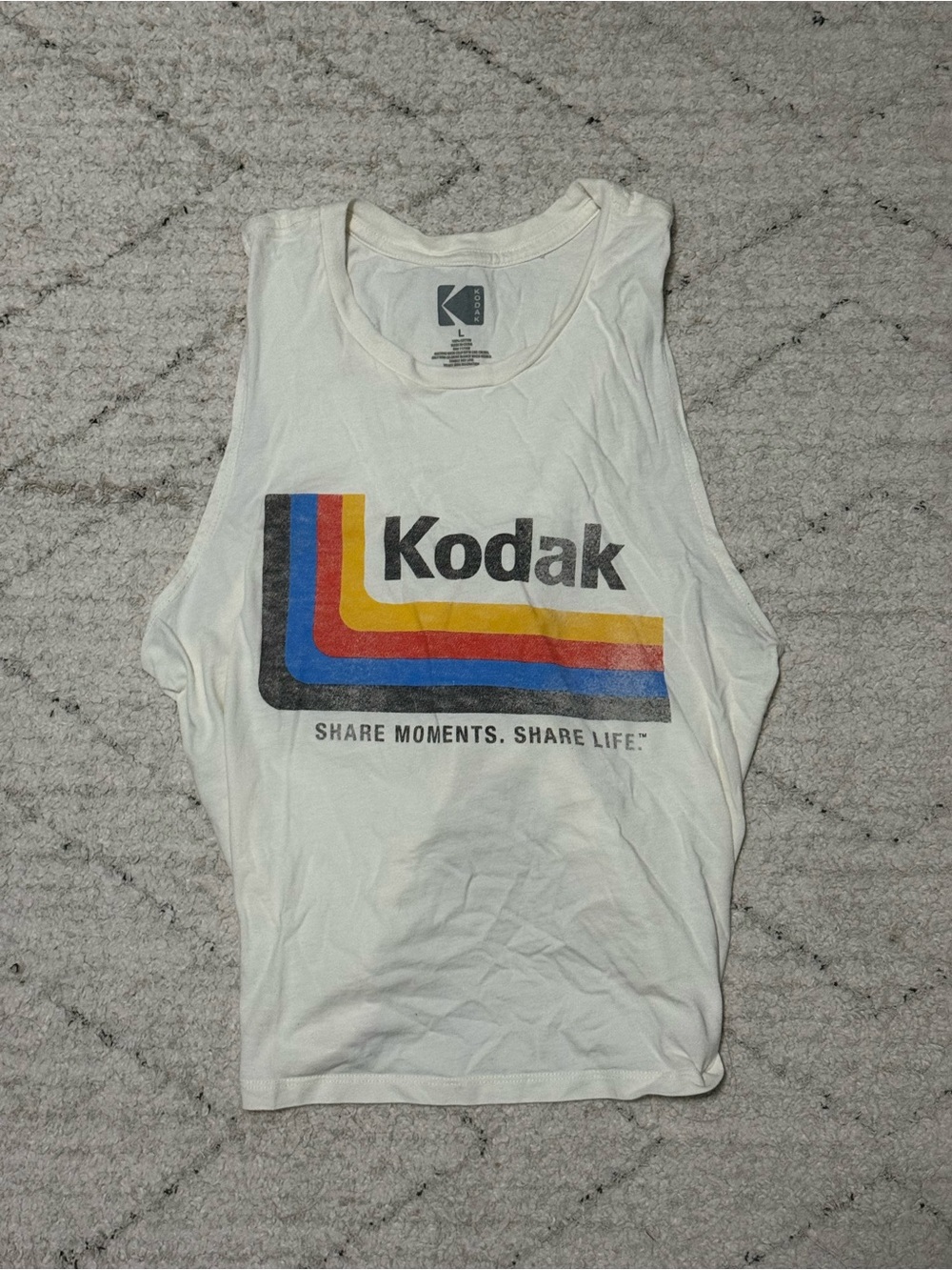 Kodak White Graphic Tank with Tie Back